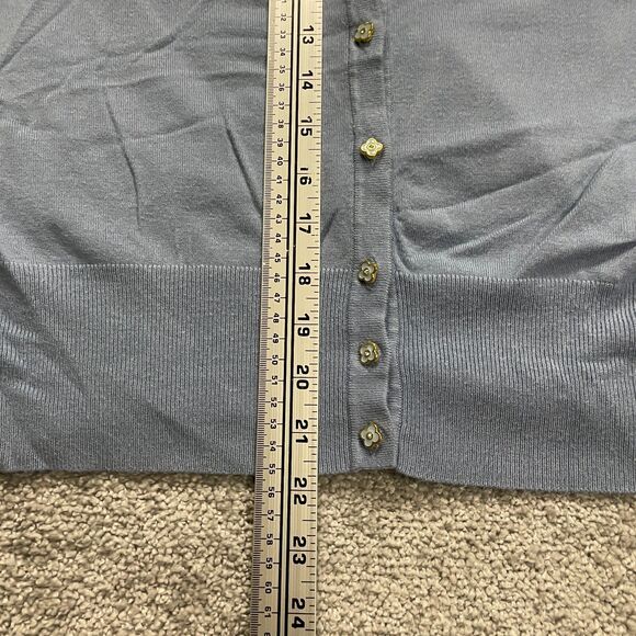 Spense Knit Sweater Cardigan Womens XL Blue Button Down Half Sleeve Stretch - Picture 9 of 13